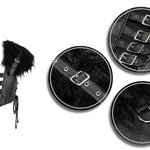 Hallowmas Darkness Punk Men Fur Shawl Short Leather Vests With Loops