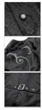 Western Stylish Fake Two Piece Palace Leather Embroidery Gothic Men Velvet Waistcoats