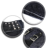 Band Asymmetric Punk Rock Men Black Waistcoats With Pockets