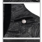 Gothic Wedding Bridegroom Napoleon Collar Pleated Asymmetrical Men Black Waistcoats