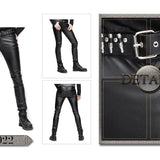 Best Seller Daily Wear Men Synthetic Leather Basic Model Punk Tight Trousers