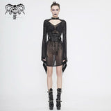 Skt104 Circuit Diagram Flocking Printed Flared Sleeve Dress