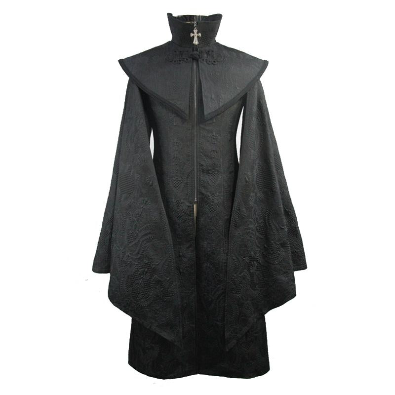 Devil Fashion Brand Gothic Pattern Men Coat With Shawl Collar