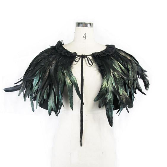 Carnival Accessory Lace Neckline Feather Gothic Shawl For Women And Men