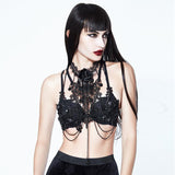 'Wilderness' Gothic Hollow-Out Bralette With Lace