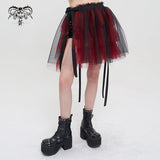 'Medusa' Punk Black and Red Flared Skirt