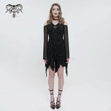 'Pitch Black' Gothic Crucifix Print Dress