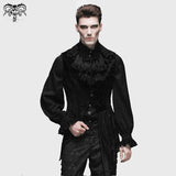 Gothic Event Floral Chinese Frog Button Lace Up Slim Fit Men Short Vests