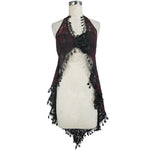 Asymmetric Women Rose Mesh Halter Sexy Lingerie With Tassels