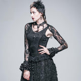 Sexy Women Flared Sleeves Stretchy Rose Mesh Lace Long Sleeve Small Shawl