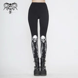 Pt136 Punk Skull Wing Printed Leggings