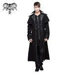 Gothic Men Fake Two Pieces High Collar Woollen Long Coats