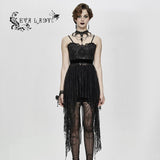 Club Versatile Translucent Sweep Sexy Ladies Lace Skirt With Shoulder Straps