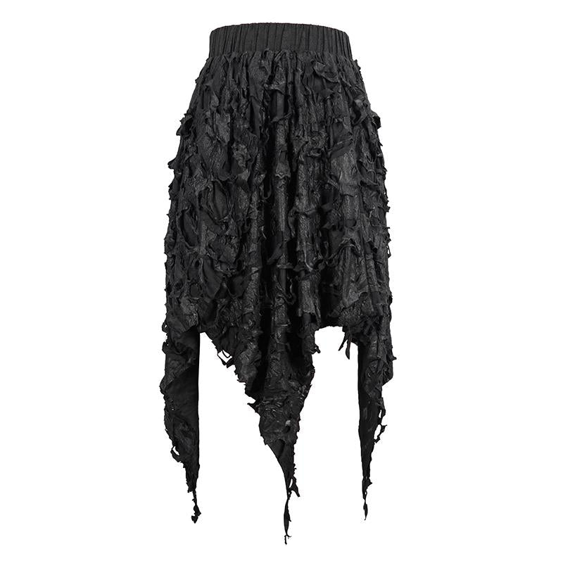 'Barbed Wire' Gothic Skirt With Distressed Hemline