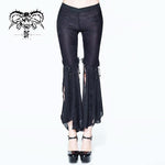 Summer Daily Wearing Paisley Dark Fringe Sexy Women Ninth Bell Bottoms Pants