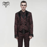 'Dream Snatcher' Gothic Patterned Swallowtail Coat (Crimson)