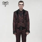 'Dream Snatcher' Gothic Patterned Swallowtail Coat (Crimson)