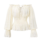 Pure Princess Lolita Everyday Wearing Off Shoulder Lantern Sleeves Girls Lace Top