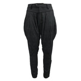 European Stylish Gothic Jacquard Oversize Black Breeches Men Trousers