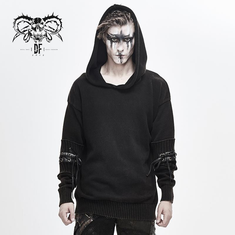 Devil Fashion Everyday Clothing Newest Style Winter Black Punk Men Hooded Sweater