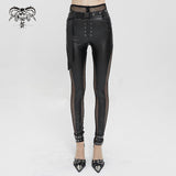'Perfect Blue' Punk Mesh and Faux Leather Trousers