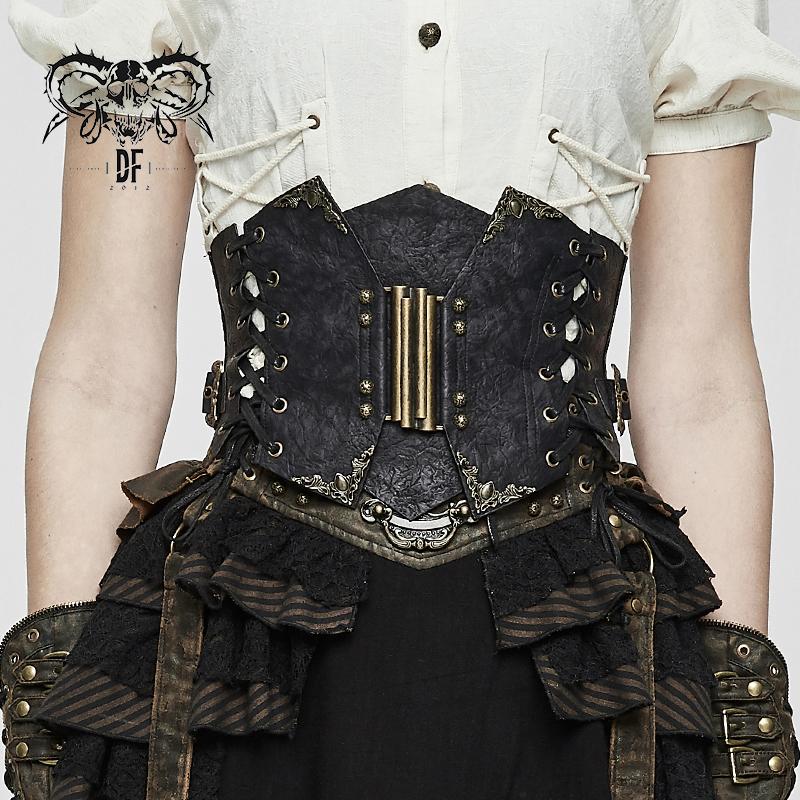 Nekhbet' Steampunk Corset with Metal Buckles – DevilFashion Official