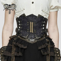 Nekhbet' Steampunk Corset with Metal Buckles — DevilFashion Gothic Clothing
