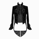 Devil Fashion Paisley Court Pattern Stand Collar Black Gothic Men Jacket
