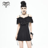 'Malady' Gothic Sling Dress/Blouse With Bardot Neckline