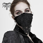 Gothic Black Beaded Velvet Sexy Women Lace Mask