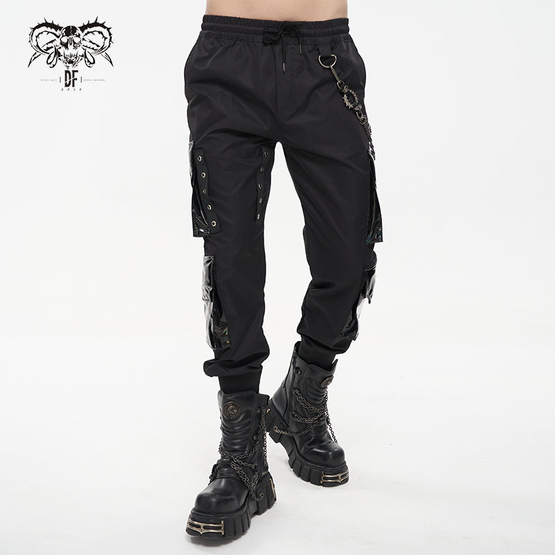 'Infernal Majesty' Punk Trousers with PU Leather Details