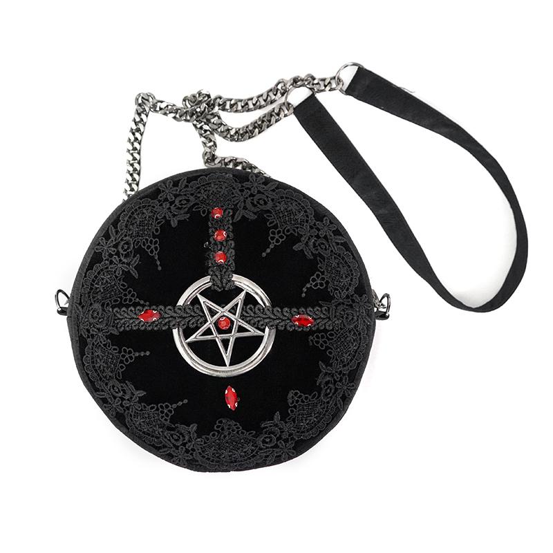 'Curse of Baphomet' Gothic Pentagram Round Bag