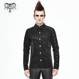 'Tangled In Chains' Punk Lace-Up Button-Down Shirt