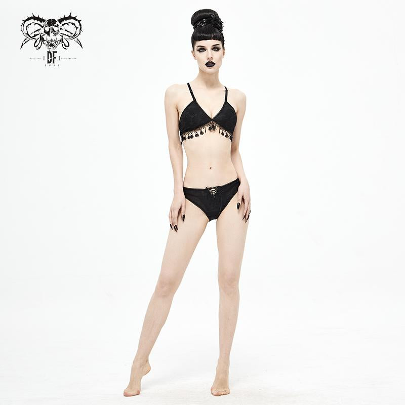 Sst014 Tassel Gothic Swimsuit Set