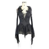 Big V Neck Off The Shoulder Sexy Women Lace Up Long Sleeves T Shirt