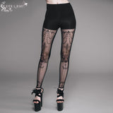 'Witchy Lich' Gothic Stretchy Mesh Panel Leggings