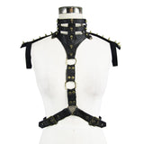 Women Spiked Accessories Punk Body Harness With Hollow Out Neckline