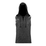 Devil Fashion Biker Punk Rock Metallic Hooded Tattered Knit Men Top
