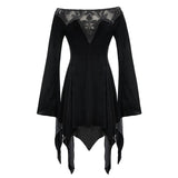 'Roar' Gothic Dress With Distressed Hemline And Cuffs