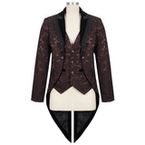 'Dream Snatcher' Gothic Patterned Swallowtail Coat (Crimson)
