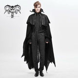Gothic Noble Count Darkness High Neck Cotton And Linen Tattered Cloak