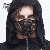 Punk Colors Matching Lace Up Broken Holes Brown Men Mask