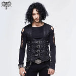 Parties Wearing Men Black Peach Hearts Jacquard Game Style Punk Waistcoats