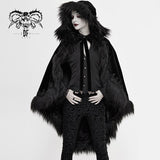 Gothic Velvet Long Fur Hooded Cloak