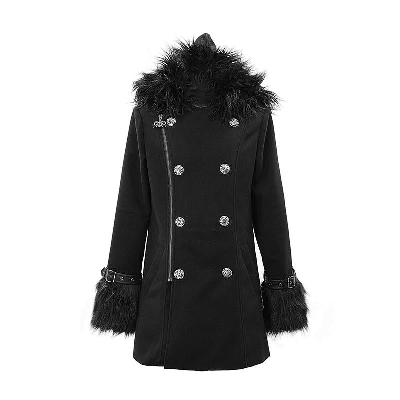 Winter Men Cape Collar Punk Long Coat With Fur