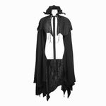 Gothic Noble Count Darkness High Neck Cotton And Linen Tattered Cloak