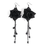 'Black Roses' Gothic Dangler Earrings