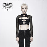 'Smithereens Of Their Hearts' Casual Mesh Sleeved Punk Top