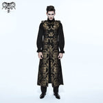 Black And Gold Court Floral Gothic Men Long Waistcoat