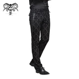 Party Wearing Court Flocking Gothic Patterned Men Trousers